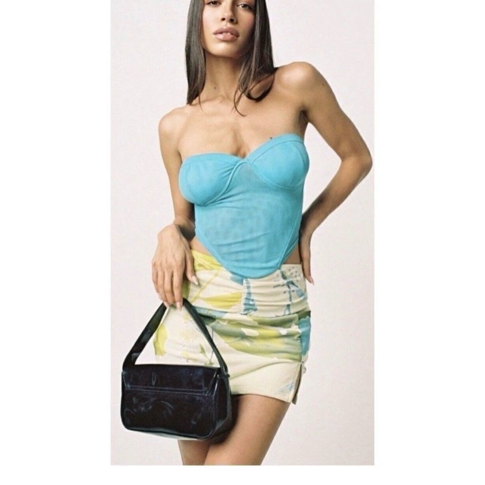 Tiger Mist Havana Solid Blue Tube Top Corset